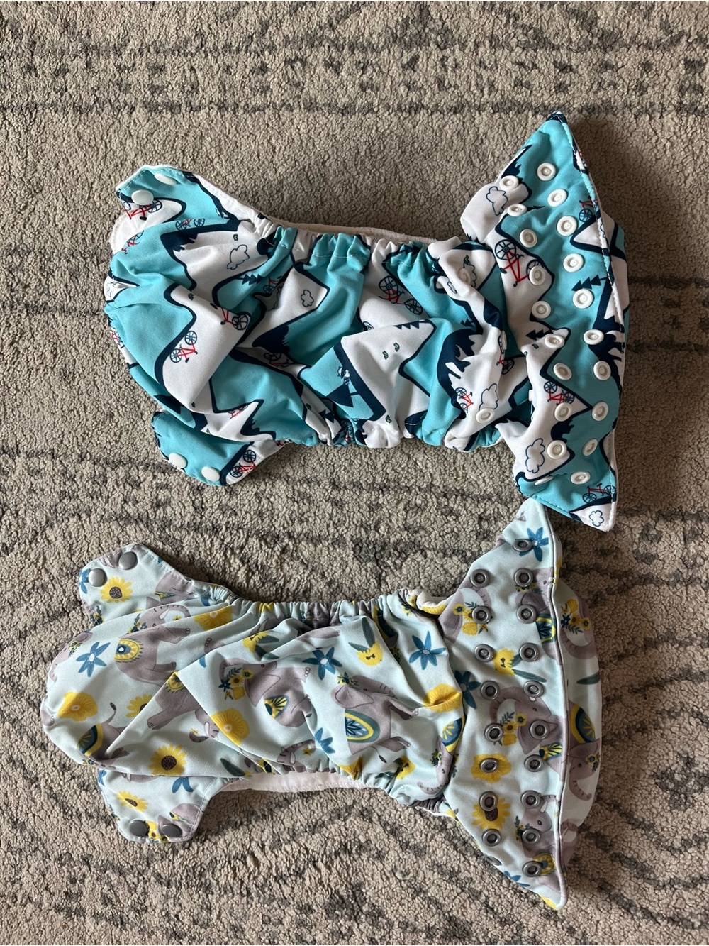 Thirsties Nature and Blue Mountain Print All in One clothe diapers